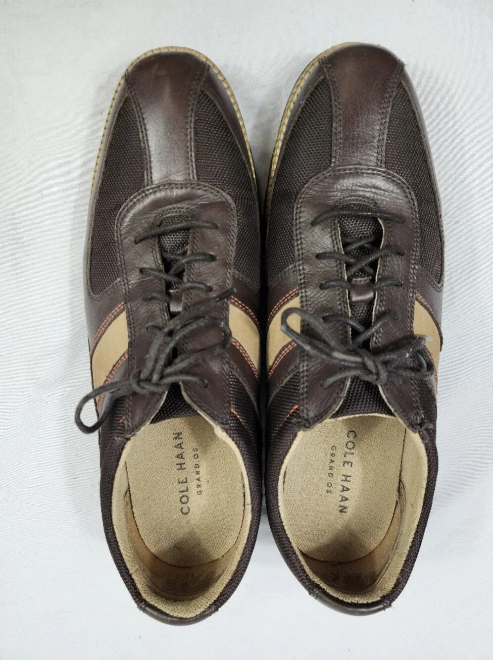 Cole Haan Men's 10 M Dark Brown and Tan Athletic Lace-Up Sneakers